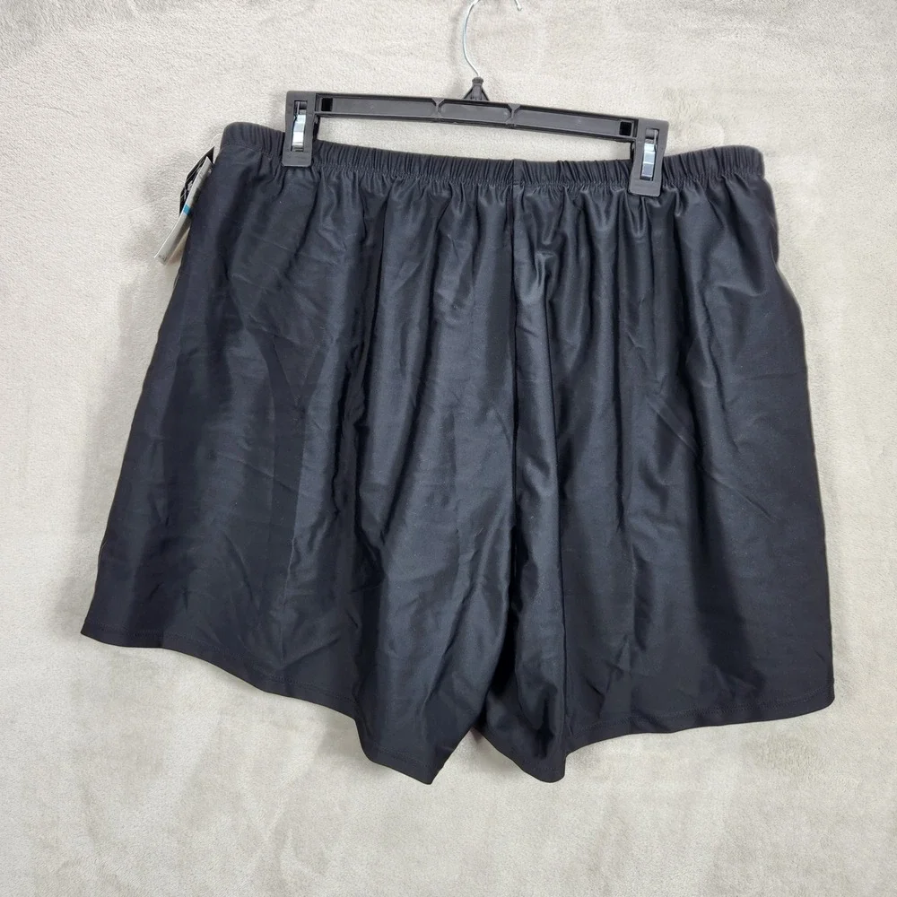 Island Escape Woman Black Thigh Minimizer Swim‎ Shorts Plus Size 20W 770063 NEW